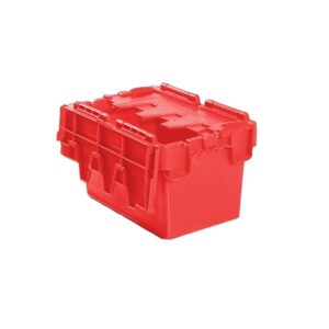Plastic Crate – Hinged Lid – SABS Approved – 6.4L – Red – Pack of 100 – AT32182-red