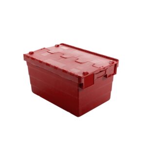 Crate – Security Container – Plastic ALC – Attached Hinged Lid – 18L – 40 x 30 x 24cm – Red – (MOQ 500) – ALC-240-Red