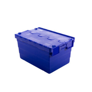 Crate – Security Container – Plastic ALC – Attached Hinged Lid – 18L – 40 x 30 x 24cm – Blue – ALC-240-Blue