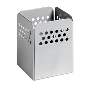 Pencil Holder – Round Perforated Steel Range – Metal – 7.5 x 7.5 x 10 cm – Silver – 806SI