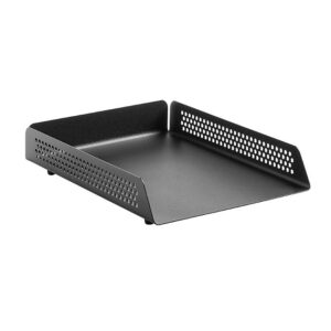 Single Letter Tray – Round Perforated Steel Range – Metal – 35 x 25 x 6.5 cm – Colour Options – 801BL