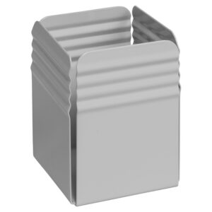 Pencil Holder – Fluted Steel Range – Metal – 7.5 x 7.5 x 10 cm – Silver – 535SI