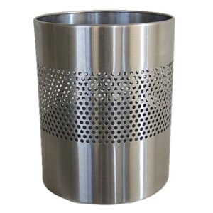 Waste Paper Bin – Round Perforated Range – Metal – 24 x 30 cm – Stainless Steel – 504SS