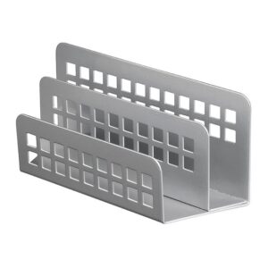 Letter Holder – Square Punch Steel Range – Metal – 7 x 20 x 8.5 cm – Silver – 428SI