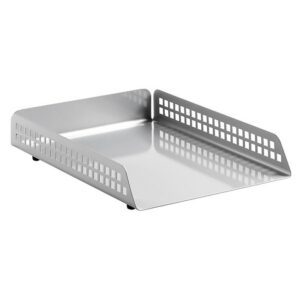 Single Letter Tray – Square Punch Steel Range – Metal – 35 x 25 x 6.5 cm – Silver – 421SI
