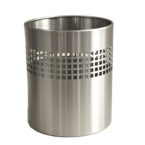 Waste Paper Bin – Square Punch Steel Range – Metal – 24 x 30 cm – Stainless Steel – 420SS
