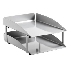 Letter Tray – Double – Modern Steel Range – Metal – 35 x 25 x 6.5 cm – Silver – 402SI
