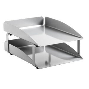 Letter Tray – Double – Modern Steel Range – Metal – 35 x 25 x 6.5 cm – Silver – 402SI