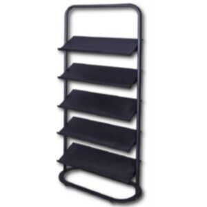 Steel Brochure Holder – Floor Standing – 5 Tilting Shelves – 87 x 41 x 194 cm – Black – 249BL