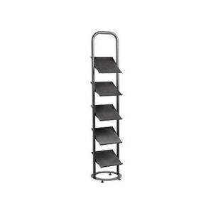 Steel Magazine Holder – Floor Standing – 5 Tilting Shelves – 41 x 41 x 194 cm – Black – 248BL