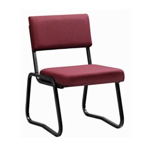 Office Chair – Economy Side – No Arms – Square Tube – Sleigh – 88 x 60 x 60 cm – SE017-burgundy