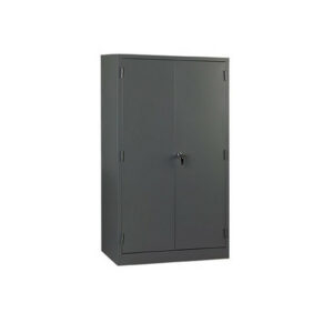 Steel Stationery Cupboard – Metal Storage Cabinet – 4 Shelves – Hammertone Grey – 180 x 90 x 45 cm – SC002-grey