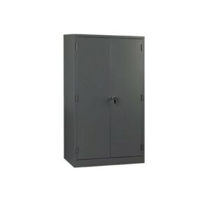 Steel Stationery Cupboard – Metal Storage Cabinet – 4 Shelves – Hammertone Grey – 180 x 90 x 45 cm – SC002-grey