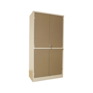 Steel Stationery Cupboard – Metal Storage Cabinet – 4 Shelves – Security Bar – 180 x 90 x 45 cm – SC001-ivorykaroo