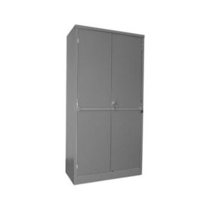 Steel Stationery Cupboard – Metal Storage Cabinet – 4 Shelves – Security Bar – 180 x 90 x 45 cm – SC001-grey