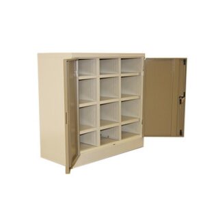 Pigeon Hole Cabinet with Doors – Steel – 12 Compartment – 90 x 90 x 45 cm – PH003-ivorykaroo