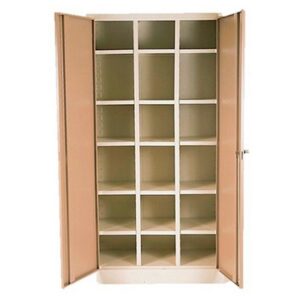 Pigeon Hole Cabinet with Doors – Steel – 18 Compartment – 180 x 90 x 45 cm – PH001-ivorykaroo