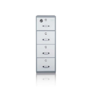 Steel Fire Resistant Filing Cabinet – 4 Drawer File Cupboard – 159 x 55.1 x 70 cm – Motorcraft Grey – FR001
