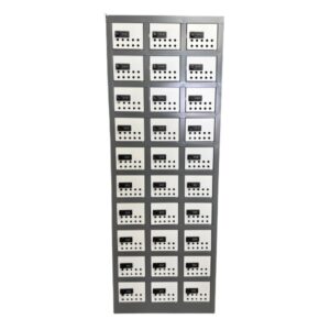 Steel Cell phone Locker – Metal – 30 Compartment – 140 x 51 x 26 cm – CELLOCK30-greyivory