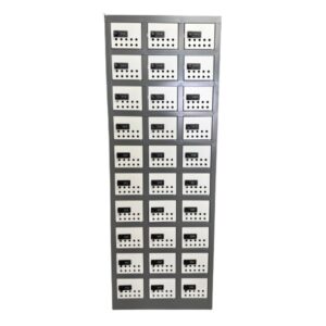 Steel Cell phone Locker – Metal – 30 Compartment – 140 x 51 x 26 cm – CELLOCK30-greyivory