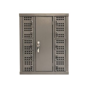Cell Phone Charge Station Locker – Metal – 10 Compartments – Excludes Charger Unit – CELLOCK10RECHARGE02