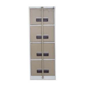 Steel Office Filing Cabinet – 4 Drawer File – Security Bar – Knock Down (Requires Assembly) – 130 x 47 x 63 cm – 4FC01KD-ivorykaroo