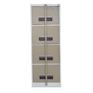 Steel Office Filing Cabinet – 4 Drawer File – Security Bar – 130 x 47 x 63 cm – 4FC01-ivorykaroo