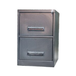 Steel Office Filing Cabinet – 2 Drawer File – 71 x 47 x 63 cm – 2FC01-grey