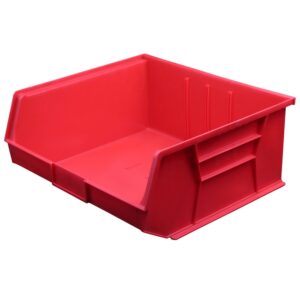 Stack & Hang Parts Storage Bin – Small Plastic Container – Size 8 – 37.5 x 42 x 18 cm – Red – BIN-8-RED