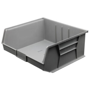 Stack & Hang Parts Storage Bin – Small Plastic Container – Size 8 – 37.5 x 42 x 18 cm – Grey – BIN-8-GREY