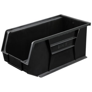 Stack & Hang Parts Storage Bin – Small Plastic Container – Size 7 – 37.5 x 21 x 18 cm – Black – BIN-7-BLACK