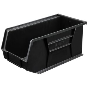 Stack & Hang Parts Storage Bin – Small Plastic Container – Size 7 – 37.5 x 21 x 18 cm – Black – BIN-7-BLACK