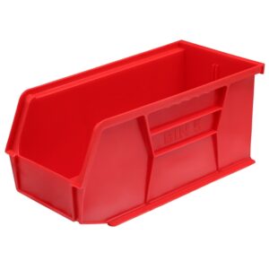 Stack & Hang Parts Storage Bin – Small Plastic Container – Size 5 – 28 x 14 x 13 cm – Red – BIN-5-RED