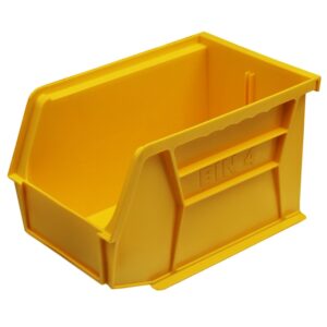 Stack & Hang Parts Storage Bin – Small Plastic Container – Size 4 – 21 x 14 x 13 cm – Yellow – BIN-4-YELLOW