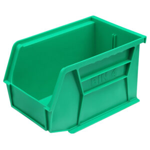 Stack & Hang Parts Storage Bin – Small Plastic Container – Size 4 – 21 x 14 x 13 cm – Green – BIN-4-GREEN