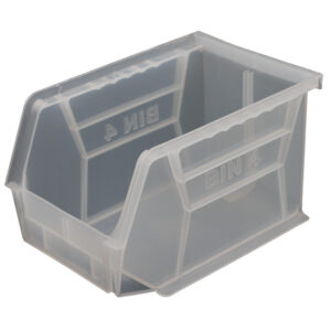 Stack & Hang Parts Storage Bin – Small Plastic Container – Size 4 – 21 x 14 x 13 cm – Clear – BIN-4-CLEAR