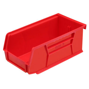 Stack & Hang Parts Storage Bin – Small Plastic Container – Size 3 – 19 x 10.5 x 7.5 cm – Red – BIN-3-RED