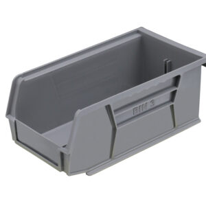 Stack & Hang Parts Storage Bin – Small Plastic Container – Size 3 – 19 x 10.5 x 7.5 cm – Grey – BIN-3-GREY
