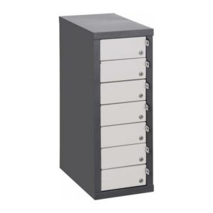 Tablet Locker – Steel – 7 Compartments – 81 × 30 × 45 cm – Grey – TABLET7