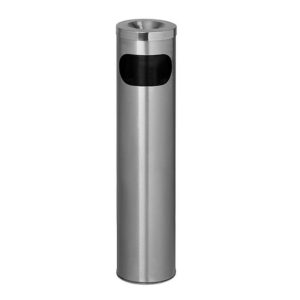 Ashtray Litter Bin – Stainless Steel – Pillar – Wide – Cut Out – 200 Ø x 810 (H) mm – WLP001SS