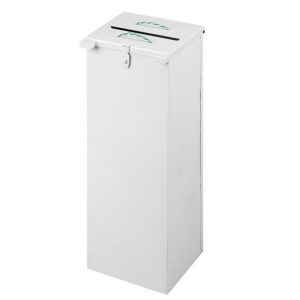 Confidential Bin – Steel – Lockable – Inner – 34 x 34 x 82cm – White – REC012WH