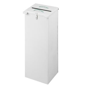 Confidential Bin – Steel – Lockable – Inner – 34 x 34 x 82cm – White – REC012WH