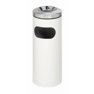 Steel Litter Bin – Free Standing – Liner – Cut Out – Chrome Lid – 240 Ø x 680 (H) mm – Colour Options – 788WH