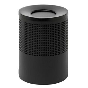 Steel Litter Bin – Wide – Swivel Funnel Top Lid and Bin Liner – Square Punch – 400 Ø x 600 (H) mm – Black – 771BL-027SD