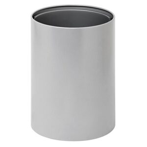 Steel Litter Bin – Wide – No Lid or Liner – Solid – 400 Ø x 600 (H) mm – Silver – 765SI
