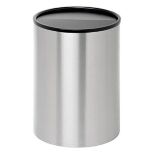 Steel Litter Bin – Wide – Full Swivel Lid and Bin Liner – Solid – 400 Ø x 600 (H) mm – Stainless Steel – 763SS-027SD