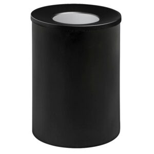 Steel Litter Bin – Wide – Funnel Top Lid and Bin Liner – Solid – 400 Ø x 600 (H) mm – Black – 674BL-027SD