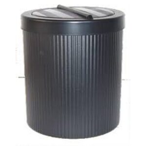 Steel Waste Paper Bin – Fluted – With Flip-Top Lid – 240 Ø x 300 (H) mm – Colour Options – 521BL