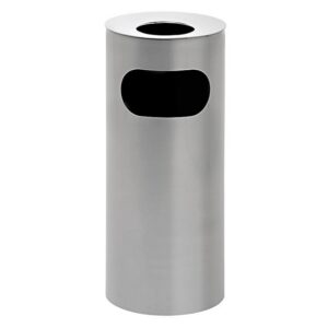 Ashtray Litter Bin – Steel Powder Coated – Free Standing – 240 Ø x 600 (H) mm – Silver – 506SI