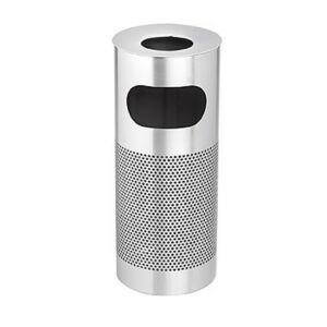 Ashtray Litter Bin – Stainless Steel – Perforated – Free Standing – 250 Ø x 600 (H) mm – Brushed Finish – 506PF